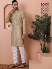 Men Printed Cotton Kurta Pyjama Set-JZOKP-P