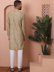 Men Printed Cotton Kurta Pyjama Set-JZOKP-P