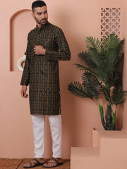 Men Printed Cotton Kurta Pyjama Set-JOKP-P
