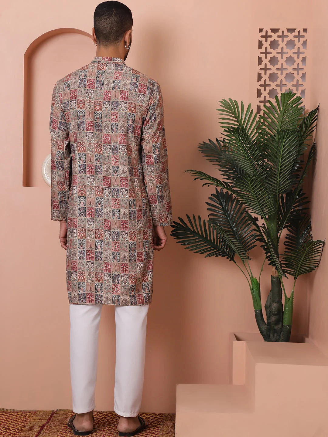Multi Printed Mens Kurta Pajama Set | Cotton Kurta Pajama