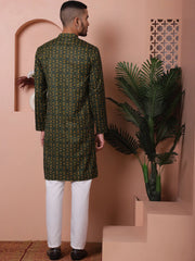 Men Printed Cotton Kurta Pyjama Set-JOKP-PT