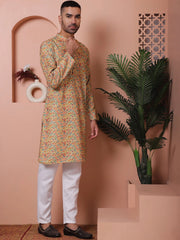Men Printed Cotton Kurta Pyjama Set-JOKTP-P