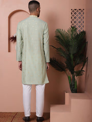 Men's Foil Printed Kurta with Pyjama-JWOKP-P