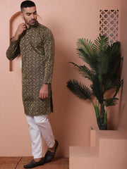 Men Black Silk Blend Straight Kurta Pyjama Set-JOKP-P