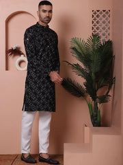 Men's Sequins and Embroidered Kurta with Pyjama-JOKLP-P