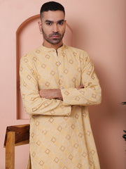 Men's Sequins and Embroidered Kurta with Pyjama-JOKP-PP