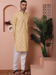 Men's Sequins and Embroidered Kurta with Pyjama-JOKP-PP