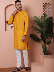 Men's Embroidered and Sequins Kurta with Pyjama-JOKP-P