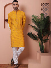 Men's Embroidered and Sequins Kurta with Pyjama-JOKP-P
