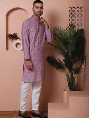 Men's Embroidered and Sequins Kurta with Pyjama-JOKP-VP