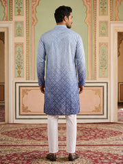 Blue Ombre Printed Kurta Pyjama Set For Men ( JOKP P 5074Blue )