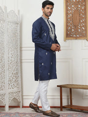 Collar Embroidered Styled & Sequin Kurta With Pyjama-JOKP-P