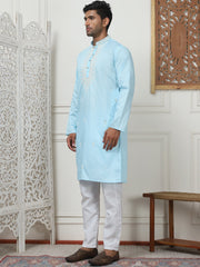 Collar Embroidered & Sequin Kurta With Pyjama-JOKP-P