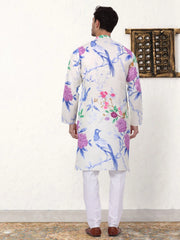 Men's Animal Solid Printed Pure Cotton Straight Kurta Pyjama Set-JOKP-P