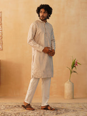 Embroidered Kurta Pyjama for Men ( JOKP P 5083Bronze ) [FF] [I-1-4]