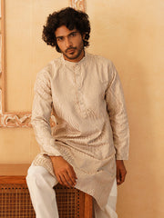 Embroidered Kurta Pyjama for Men ( JOKP P 5083Bronze ) [FF] [I-1-4]