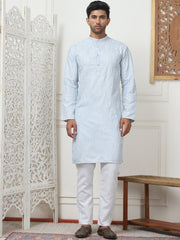 Embroidered Kurta Pyjama for Men-JOKP-PCD