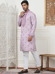 Men's Embroidered & Sequin Kurta Pyjama Sets-JOKP-P