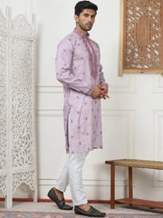 Men's Embroidered & Sequin Kurta Pyjama Sets-JOKP-P