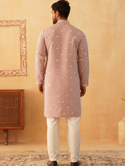 Embroidered & Sequin Cotton Blend Kurta Pyjama Sets-JOKP-P Style