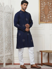 Embroidered Viscose Rayon Straight Kurta Pyjama Set-JOKP-PR
