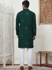 Embroidered Viscose Rayon Straight Kurta Pyjama Set-JOKP-PS
