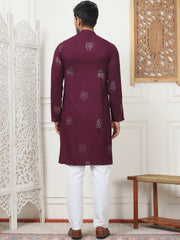 Embroidered Viscose Rayon Straight Kurta Pyjama Set-JOKP-PK
