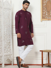 Embroidered Viscose Rayon Straight Kurta Pyjama Set-JOKP-PK