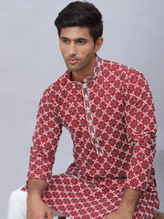 Embroidered Kurta Pyjama for Men-JOKP-5092Maroon