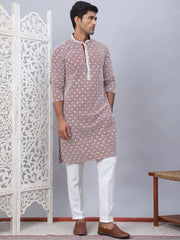 Men's Maroon Chikankari Embroidered and Sequence Kurta with Pyjama-JOKP-5094Maroon