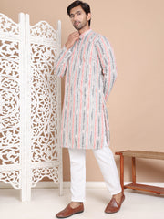 Printed and Emrbroidered Kurta Pyjama Set ( JOKP P 5097Beige ) [FF] [D-12-13]