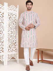 Printed and Emrbroidered Kurta Pyjama Set ( JOKP P 5097Beige ) [FF] [D-12-13]