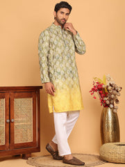 Digital Printed Kurta Pyjama Set ( JOKP P 5104 Green ) [FF] [P-7-8]