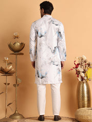 Marble Printed Sequin Cotton Kurta Pyjama Set ( JOKP P 5112Blue ) [FF] [P-5]