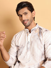 Marble Printed Sequin Cotton Kurta Pyjama Set ( JOKP P 5112Brown ) [FF] [P-5]