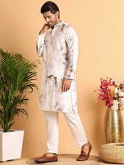 Marble Printed Sequin Cotton Kurta Pyjama Set ( JOKP P 5112Brown ) [FF] [P-5]