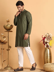 Embroidered Straight Kurta Set For Men ( JOKP P 5118Mehndi ) [FF] [P-19]
