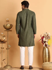 Embroidered Straight Kurta Set For Men ( JOKP P 5118Mehndi ) [FF] [P-19]