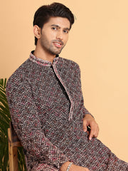 Embroidered Viscose Kurta Set For Men ( JOKP P 5120Peach ) [FF] [C-8]