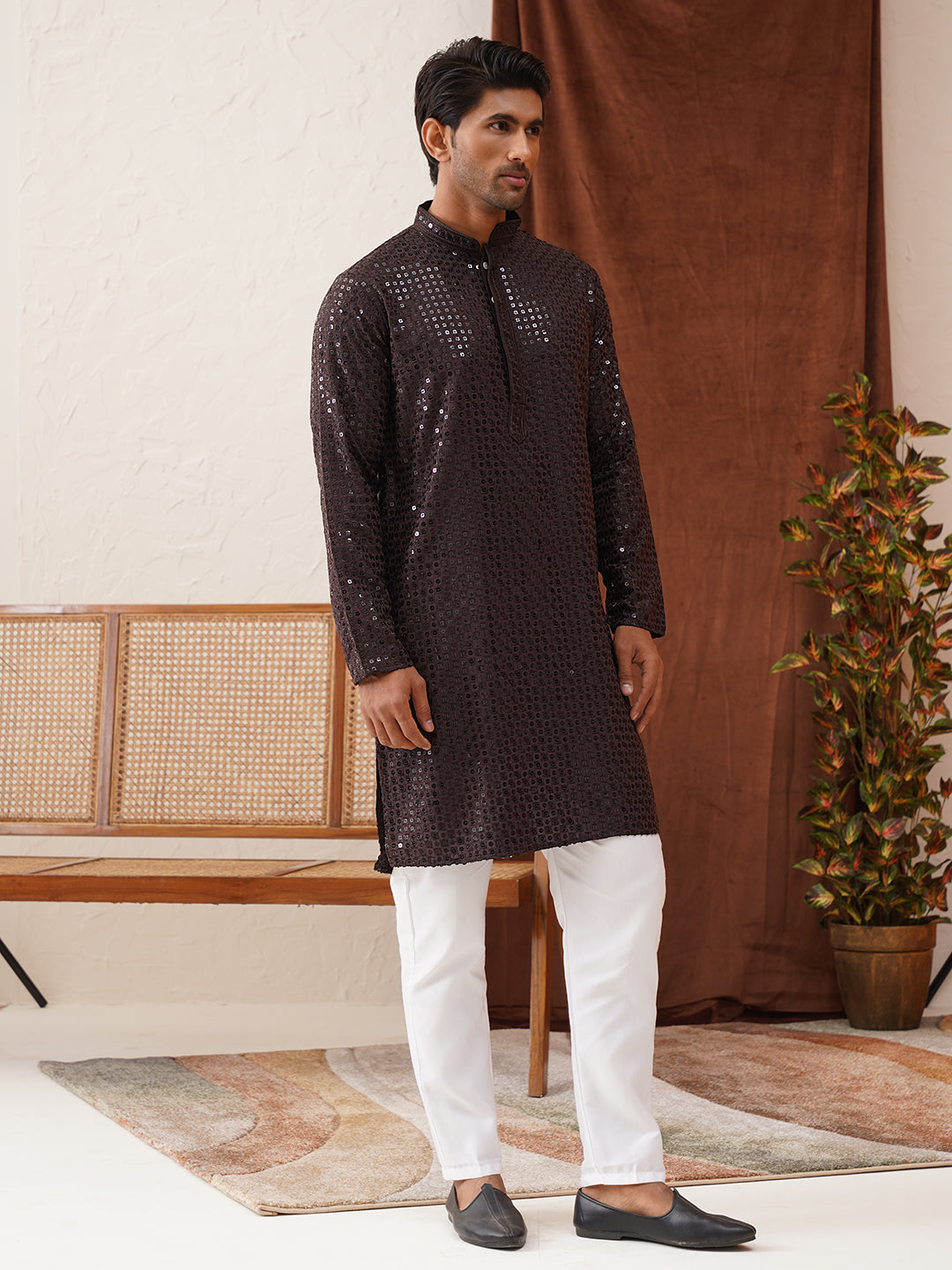 DesiQlo Men Embroidered Kurta Pyjama Set - Multicolor - JOKP_P_5136Cof