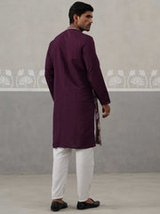 Floral Embroidered and Sequins Kurta Set (JOKP P 5138 Purple ) [FF] [L-7-8]