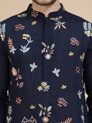 Floral Embroidered and Sequins Kurta Set ( JOKP P 5140 Navy ) [FF] [D-5-6 & C5-6]