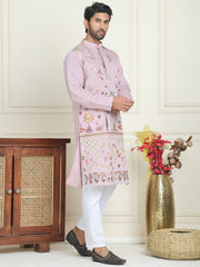 Floral Embroidered and Sequins Kurta Set ( JOKP P 5140 Purple ) [FF] [D-5-6 & C5-6]