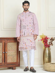 Floral Embroidered and Sequins Kurta Set ( JOKP P 5140 Purple ) [FF] [D-5-6 & C5-6]