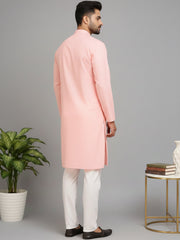 Solid Cotton Kurta Set for Men (JOKP 5144 Pink )