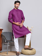 Solid Cotton Kurta Set for Men ( JOKP P 5144 Purple )