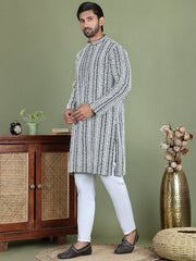 Embroidered and Mirror Work Kurta Pyjama Sets ( JOKP 5146Navy ) [FF] [P-12]
