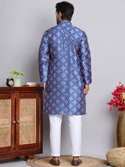 Digital Printed Straight Kurta Set For Men ( JOKP 5148Peacock ) [FF] [F-13-12]