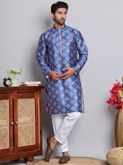 Digital Printed Straight Kurta Set For Men ( JOKP 5148Peacock ) [FF] [F-13-12]