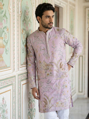 Floral Embroidered Straight Kurta Set ( JOKP P 5156Purple ) [FF] [H-11-12]
